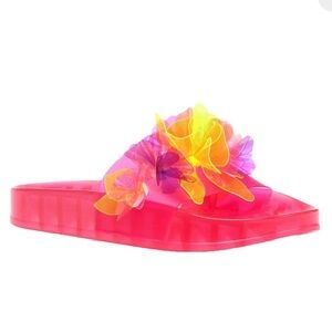 NWOT Betsey Johnson Women's Luela Jelly Floral Slide Sandal - Women’s 8